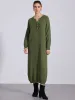 Knit Long Sleeve Buttons Crew Neck Midi Sweater Dress sold by Allegra K
