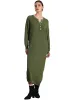 Knit Long Sleeve Buttons Crew Neck Midi Sweater Dress sold by Allegra K