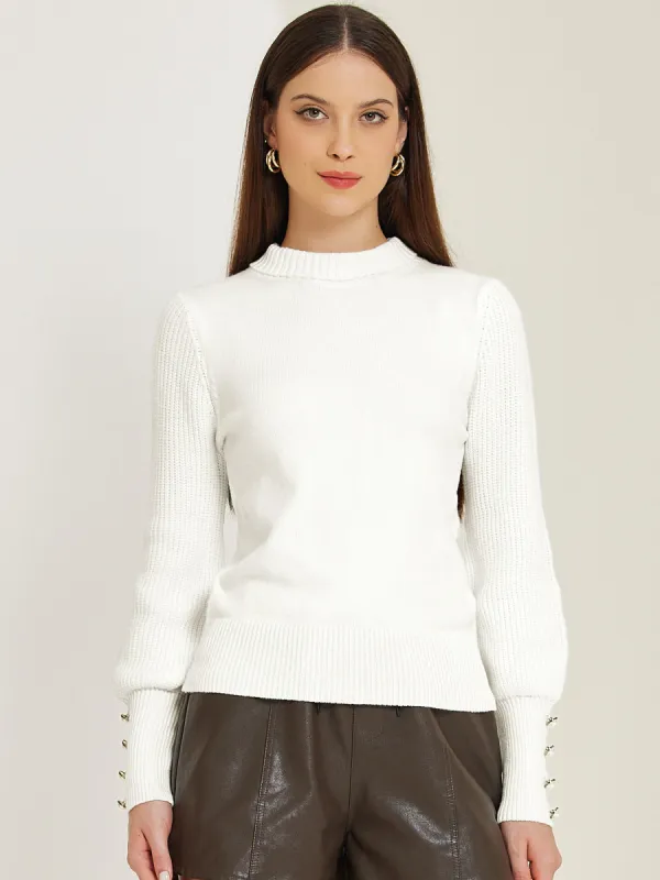 Turtle Neck Long Sleeve Ribbed Pullover Knit Sweater sold by Allegra K