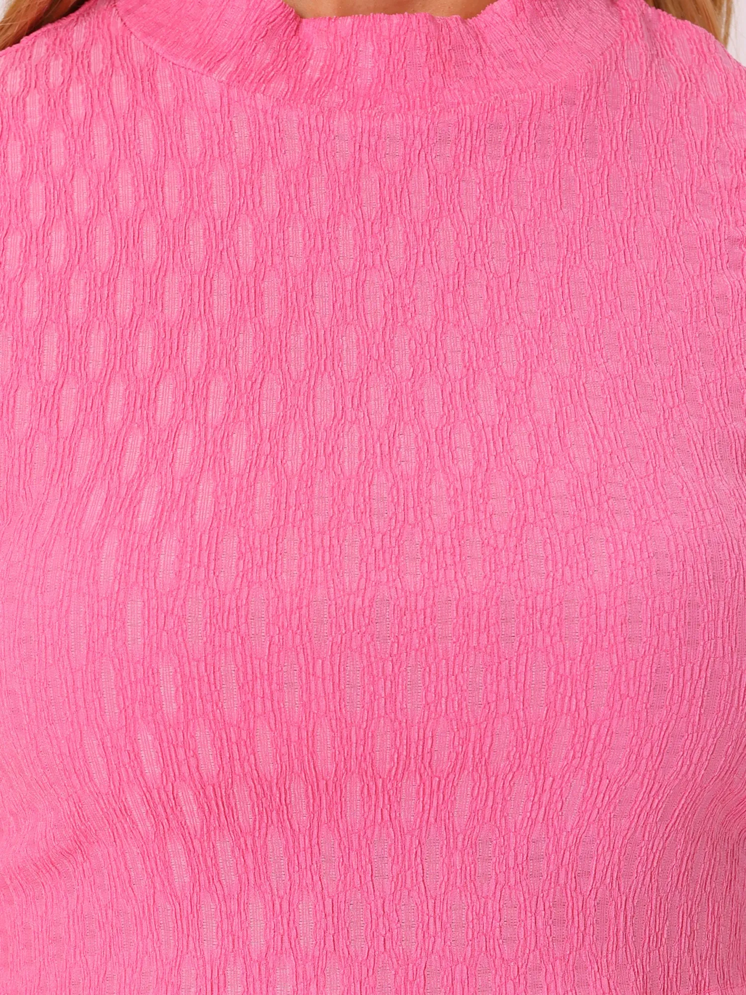 2 Pieces Mock Neck Textured Cropped Tank Top & Midi Pencil Skirt Set sold by Allegra K product image thumbnail 4