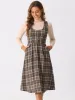 Plaid Vintage Sleeveless A-Line Pocketed Midi Pinafore Dress sold by Allegra K