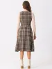 Plaid Vintage Sleeveless A-Line Pocketed Midi Pinafore Dress sold by Allegra K