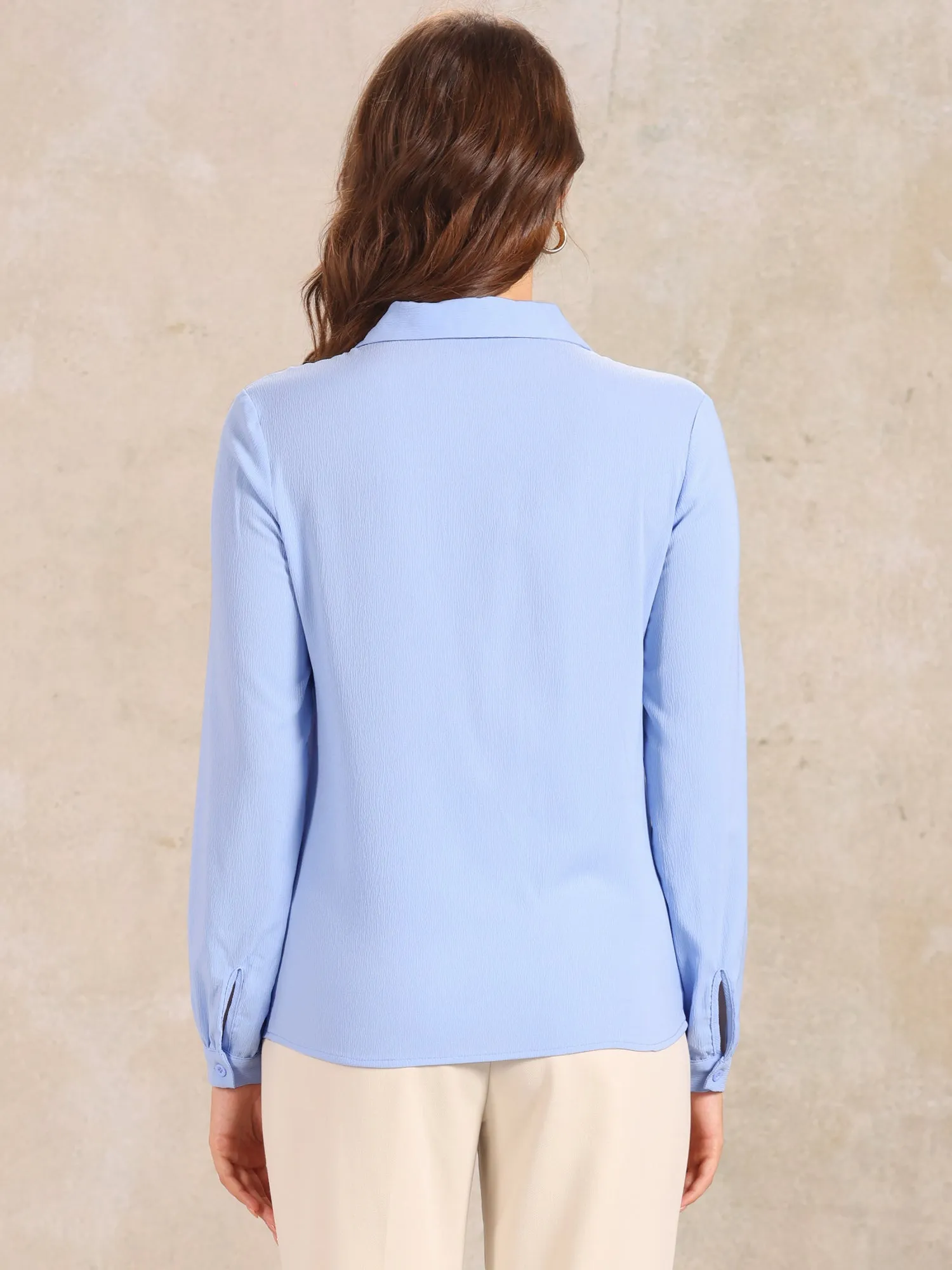 Textured Long Sleeve Work Office Button Down Shirts sold by Allegra K product image thumbnail 2