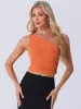 Sleeveless One Shoulder Ruched Cropped Tank Top sold by Allegra K
