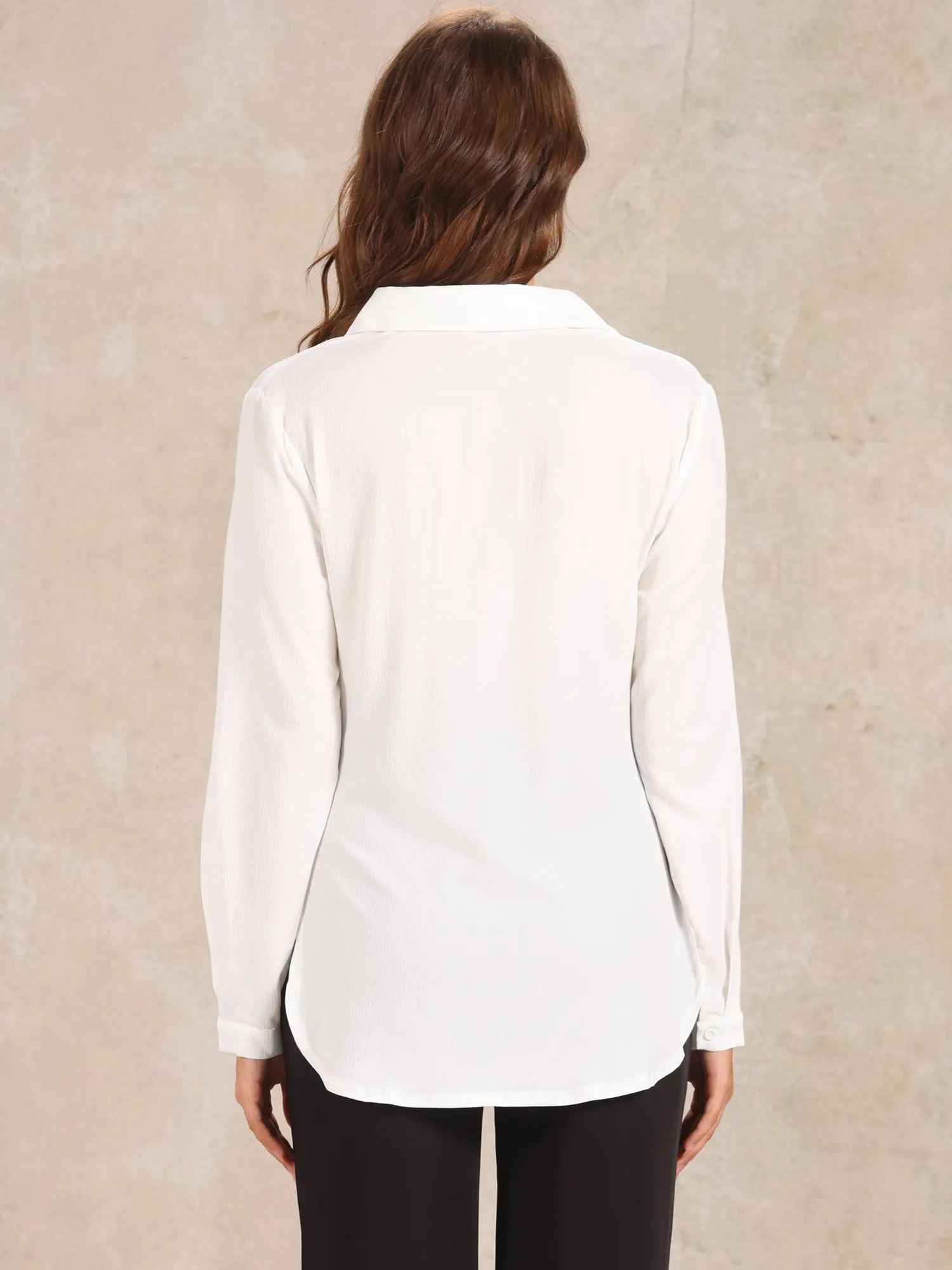 Button Down Side Slit Long Sleeve Tunic Shirts sold by Allegra K product image thumbnail 2