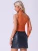 One Shoulder Sleeveless Ruched Y2K Crop Tank Top sold by Allegra K