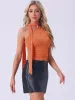 One Shoulder Sleeveless Ruched Y2K Crop Tank Top sold by Allegra K