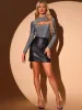 Glitter Sparkle Mock Neck Cut Out Long Sleeve Party Tops sold by Allegra K
