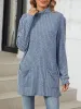 Solid Color Mock Neck Long Sleeve Tunic Blouse sold by Allegra K