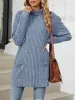 Solid Color Mock Neck Long Sleeve Tunic Blouse sold by Allegra K