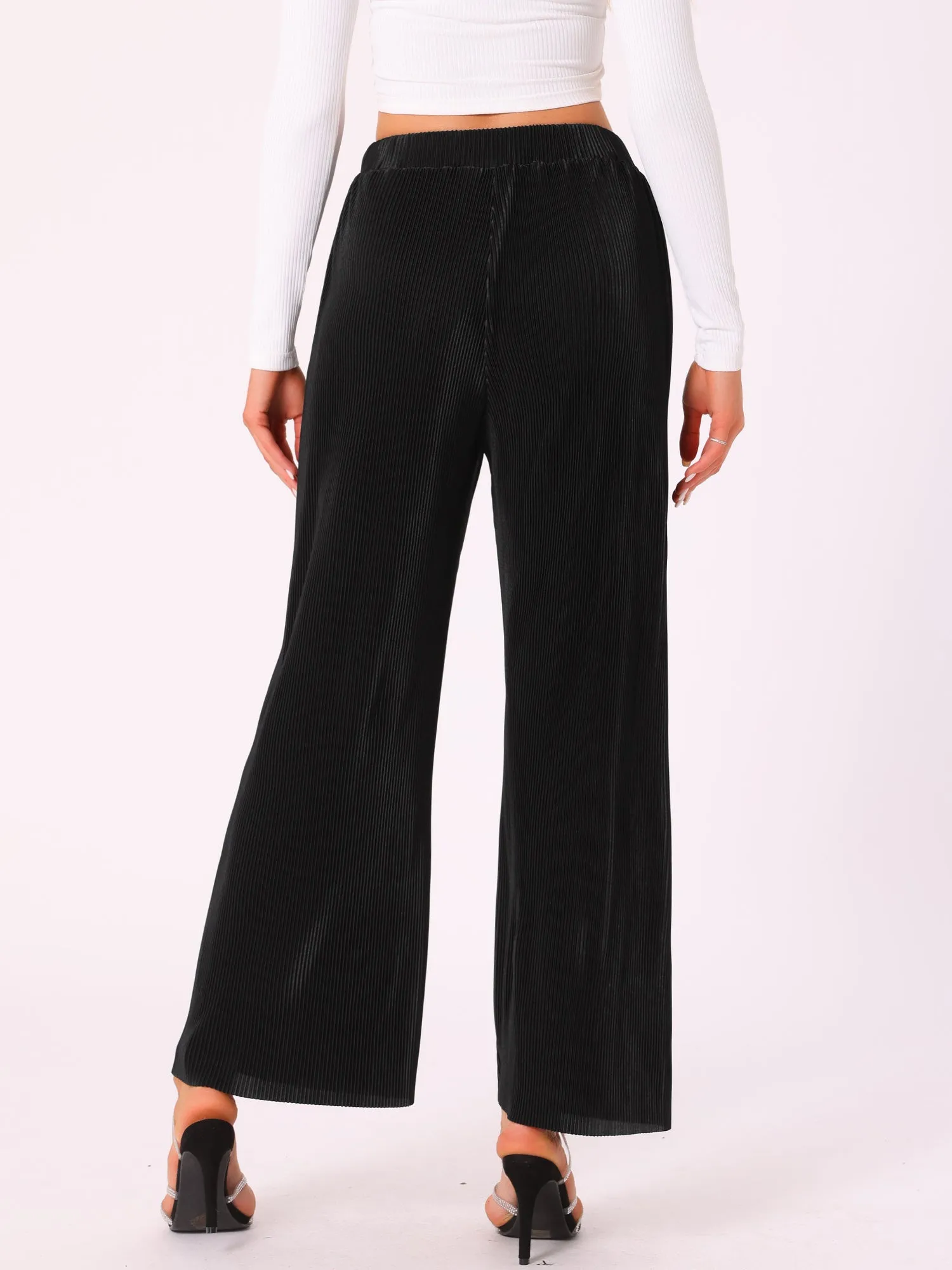 Corduroy High Elastic Waist Wide Leg Trousers Pants sold by Allegra K product image thumbnail 2