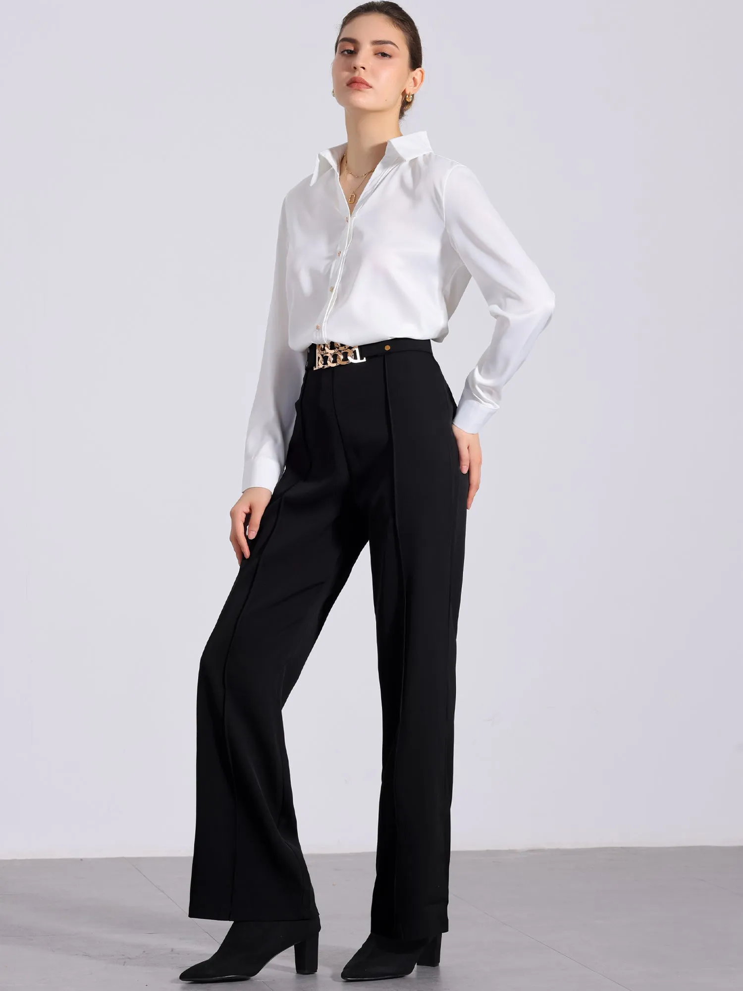 Straight Leg High Waisted Office Business Slacks Pants sold by Allegra K