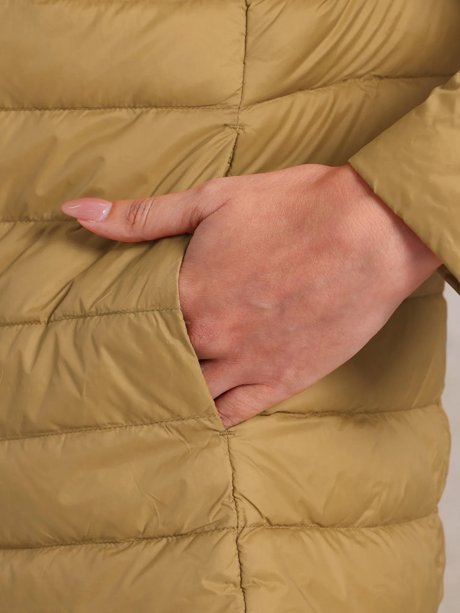 Lightweight Button Down Packable Long Sleeve Puffer Jacket sold by Allegra K product image thumbnail 4