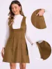 Sleeveless Pockets Faux Suede Pinafore Overall Dress sold by Allegra K