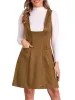Sleeveless Pockets Faux Suede Pinafore Overall Dress sold by Allegra K