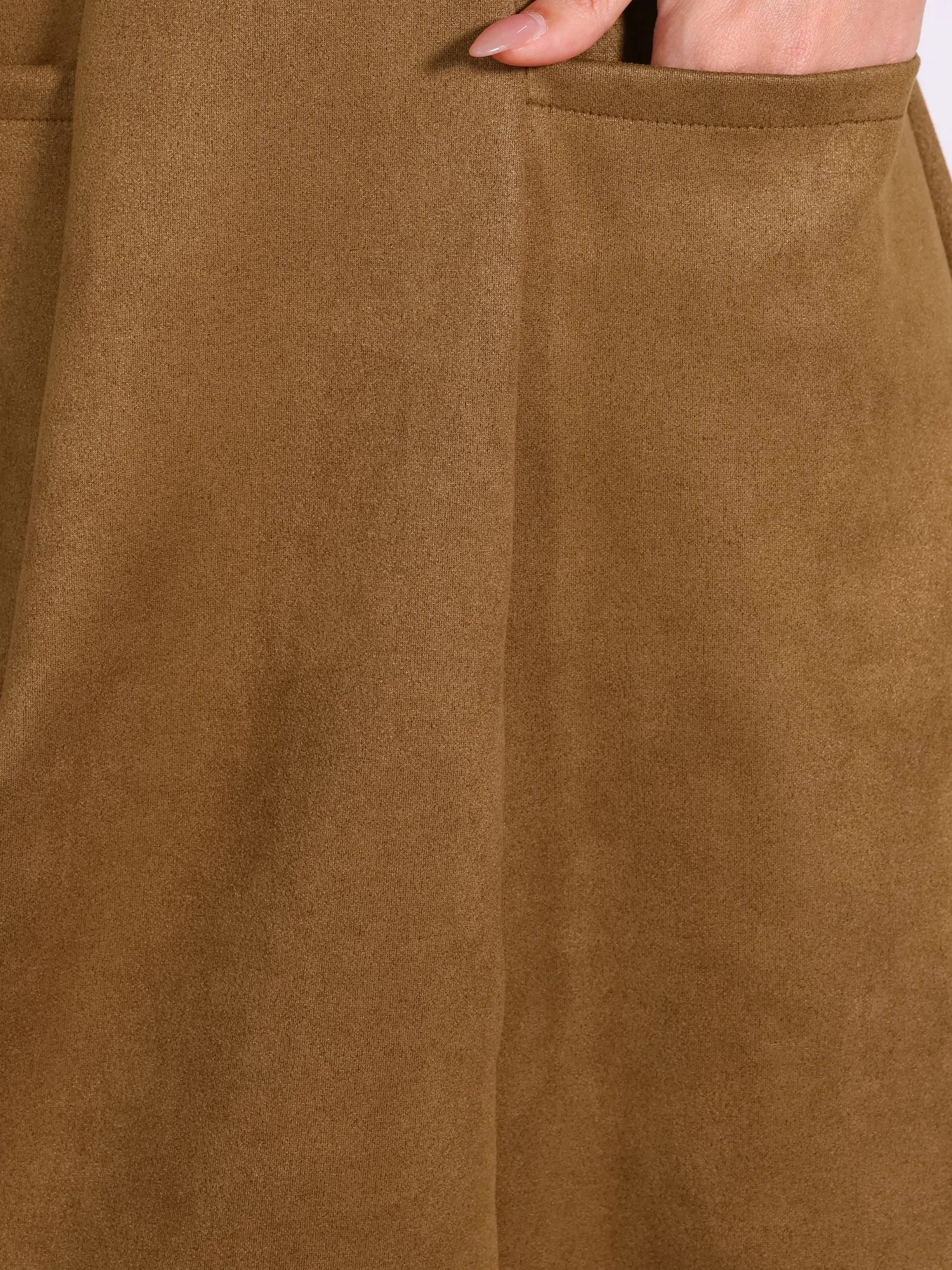 Sleeveless Pockets Faux Suede Pinafore Overall Dress sold by Allegra K product image thumbnail 4