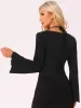 Flounce Long Sleeves Ruched Tie Back Crop Tops sold by Allegra K