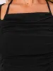 Flounce Long Sleeves Ruched Tie Back Crop Tops sold by Allegra K
