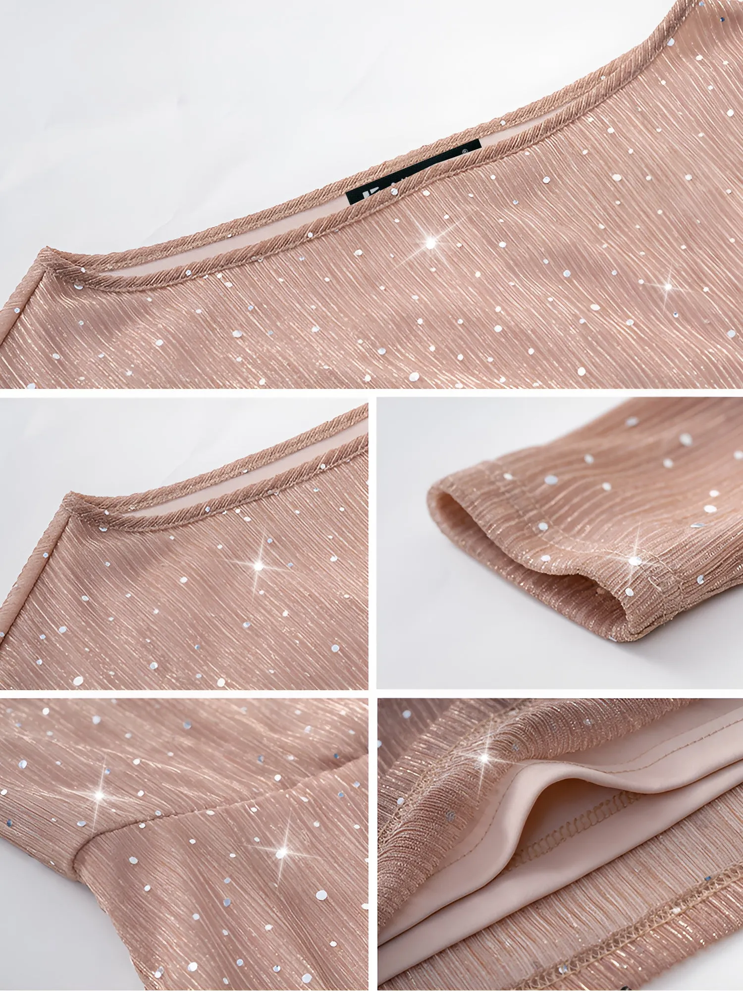 One Shoulder Sequin Glitter Long Sleeves Mini Dress sold by Allegra K product image thumbnail 5