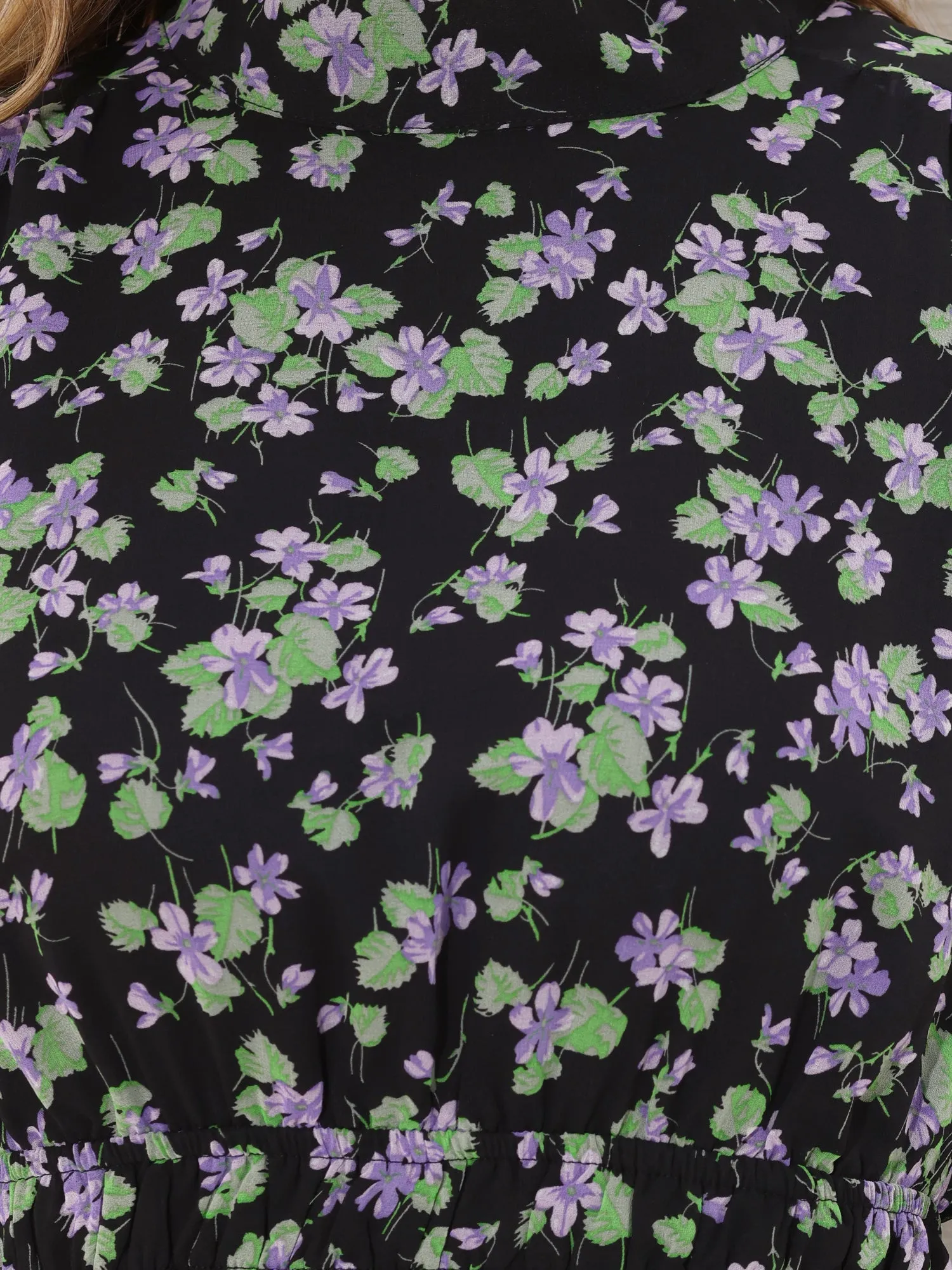 Floral Casual Mock Neck Chiffon A-Line Midi Dress sold by Allegra K product image thumbnail 4