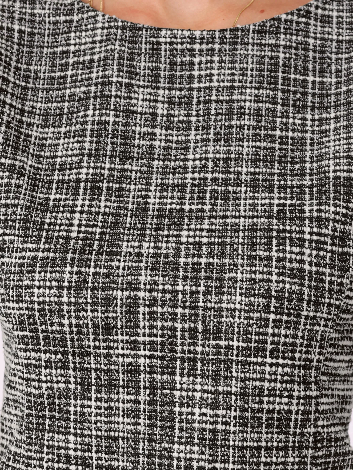 Tweed Round Neck Short Sleeve Pullover Work Office Blouse sold by Allegra K product image thumbnail 5