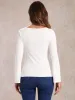 Long Bell Sleeve Square Neck Knit Blouse sold by Allegra K
