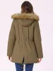 Long Sleeves Windproof Faux Fur Hooded Parka Jacket sold by Allegra K