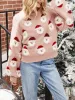 Christmas Santa Claus Pullover Long Sleeve Sweater sold by Allegra K