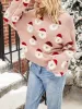 Christmas Santa Claus Pullover Long Sleeve Sweater sold by Allegra K