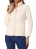 Full Zip Fleece Thermal Long Sleeve Mock Neck Jacket sold by Allegra K