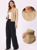 Collarless Zipper Up Long Sleeves Cropped Jackets sold by Allegra K