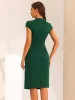 Vintage Cap Sleeve Ruched Side Sheath Dress sold by Allegra K
