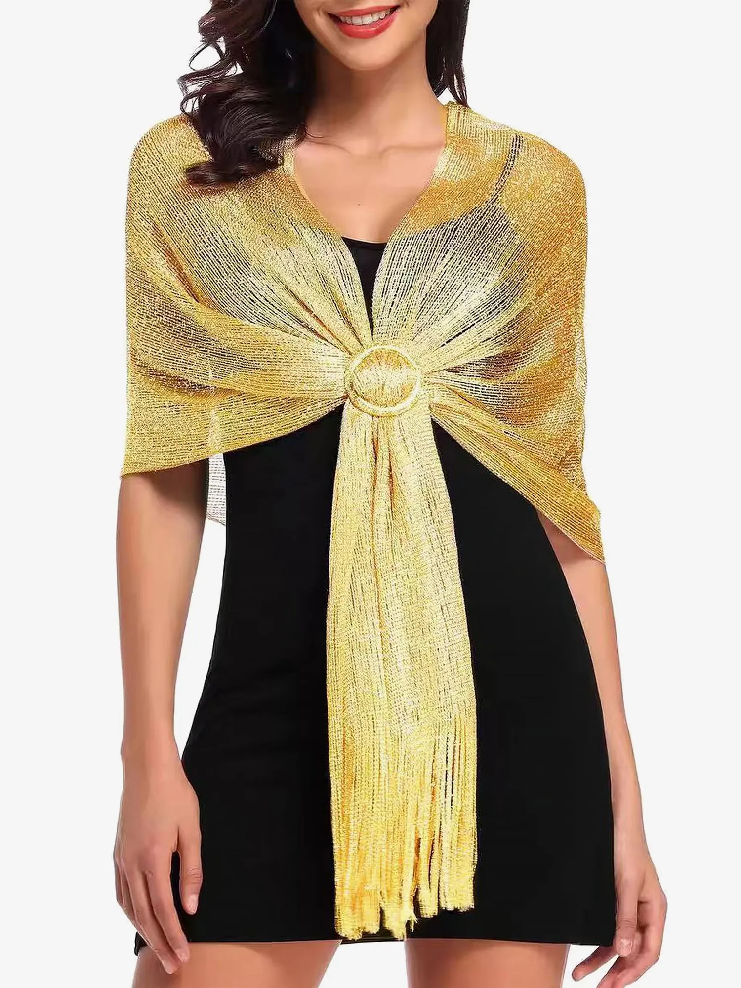 See Through Solid Color Tassel Long Scarf sold by Allegra K product image thumbnail 5