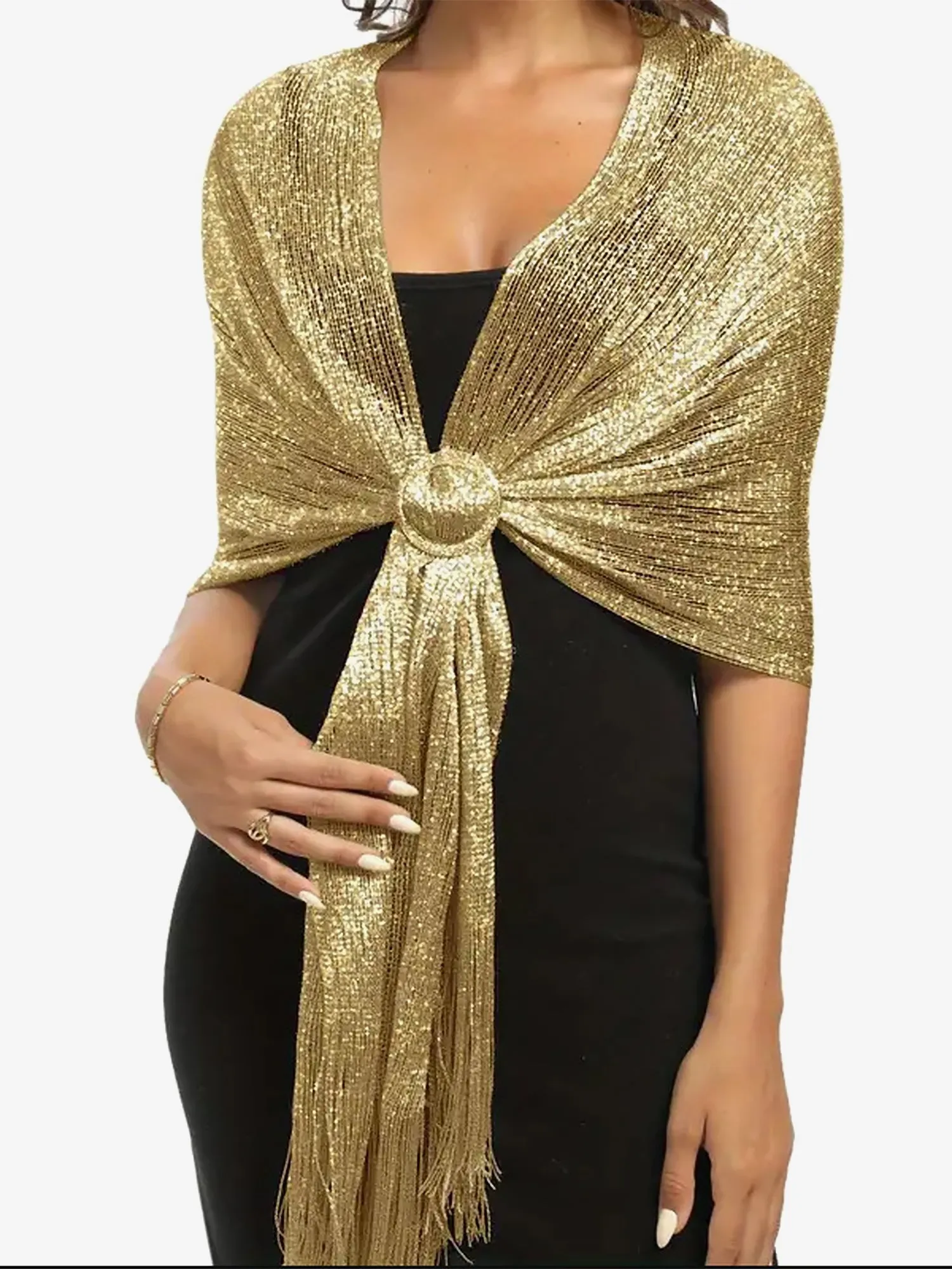 See Through Solid Color Tassel Long Scarf sold by Allegra K product image thumbnail 3