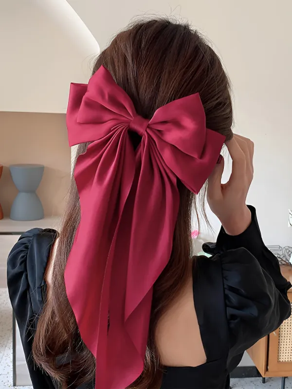 Retro 90s Style with Oversized Design Satin Party and Vintage-Themed Events Hair Accessories made by Allegra K