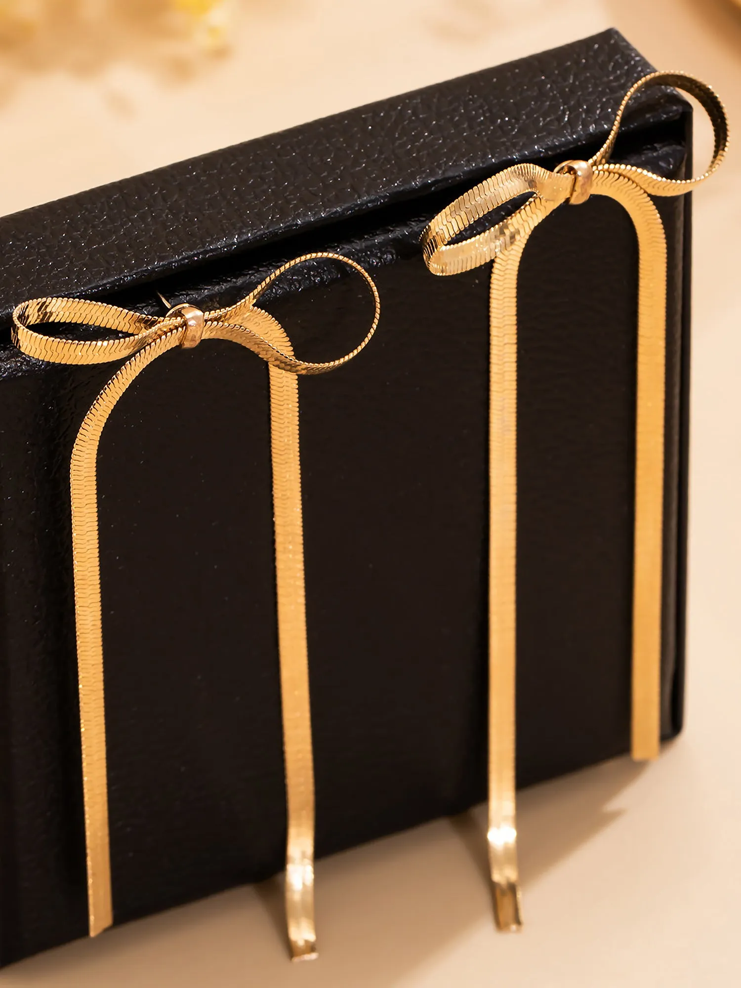 Alloy Faux Pearl Rhinestones Bow Shape Stud Earrings sold by Allegra K product image thumbnail 4