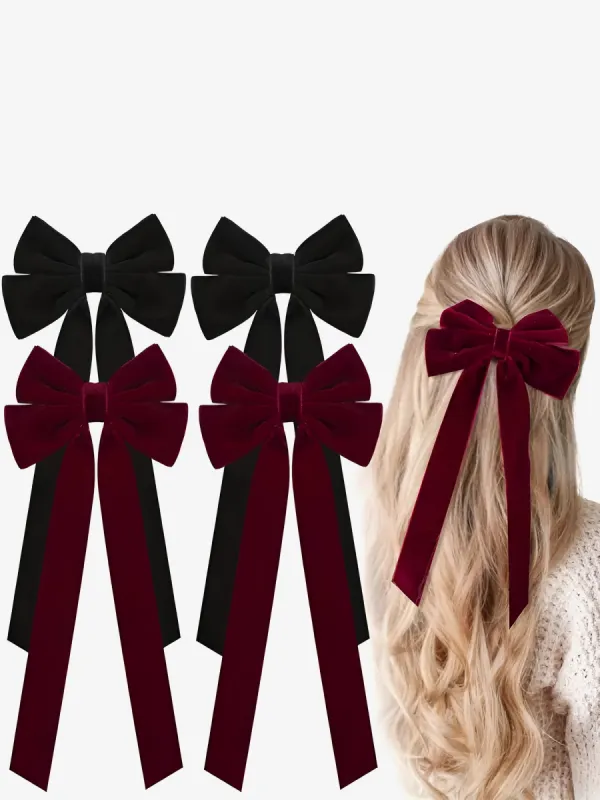 4 Pieces Vintage Velvet Bow Hair Accessories sold by Allegra K
