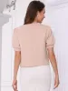 Tweed Puff Short Sleeve Round Neck Cropped Jacket sold by Allegra K