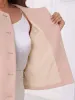 Tweed Puff Short Sleeve Round Neck Cropped Jacket sold by Allegra K