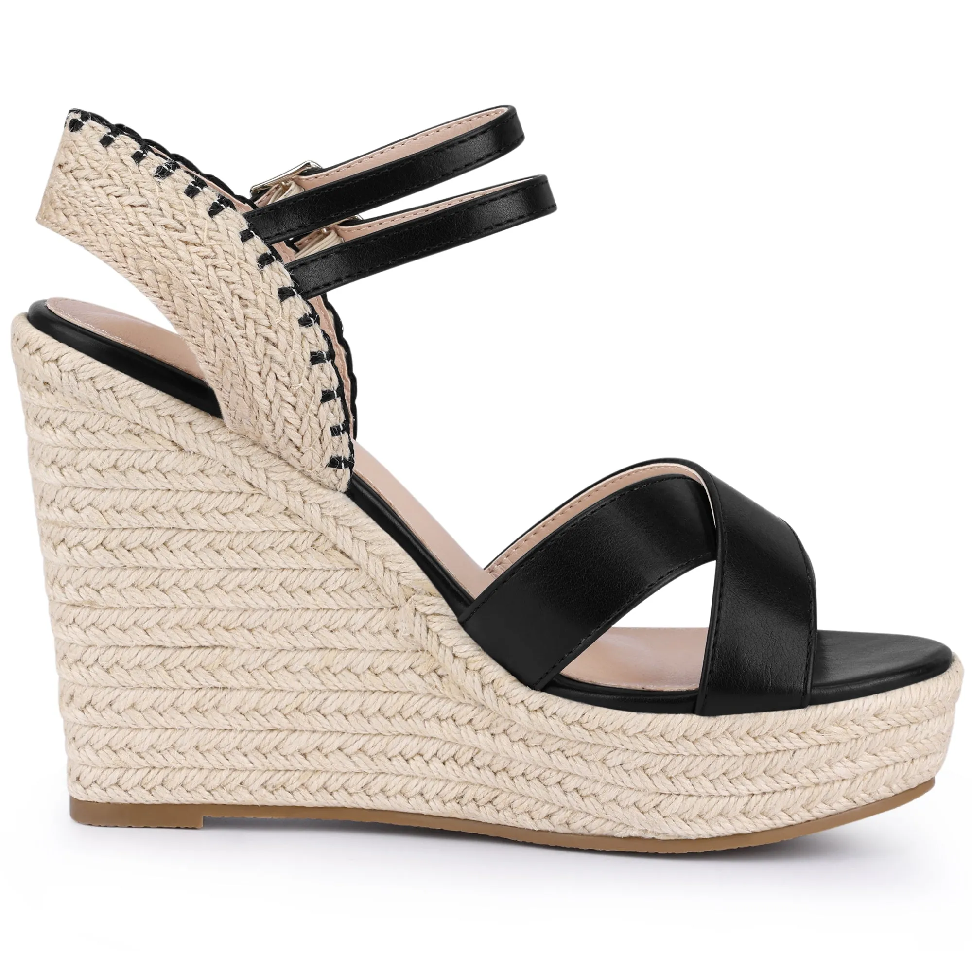 Women's Crisscross Strap Platform Espadrilles Wedge Heel Sandals sold by Allegra K product image thumbnail 5