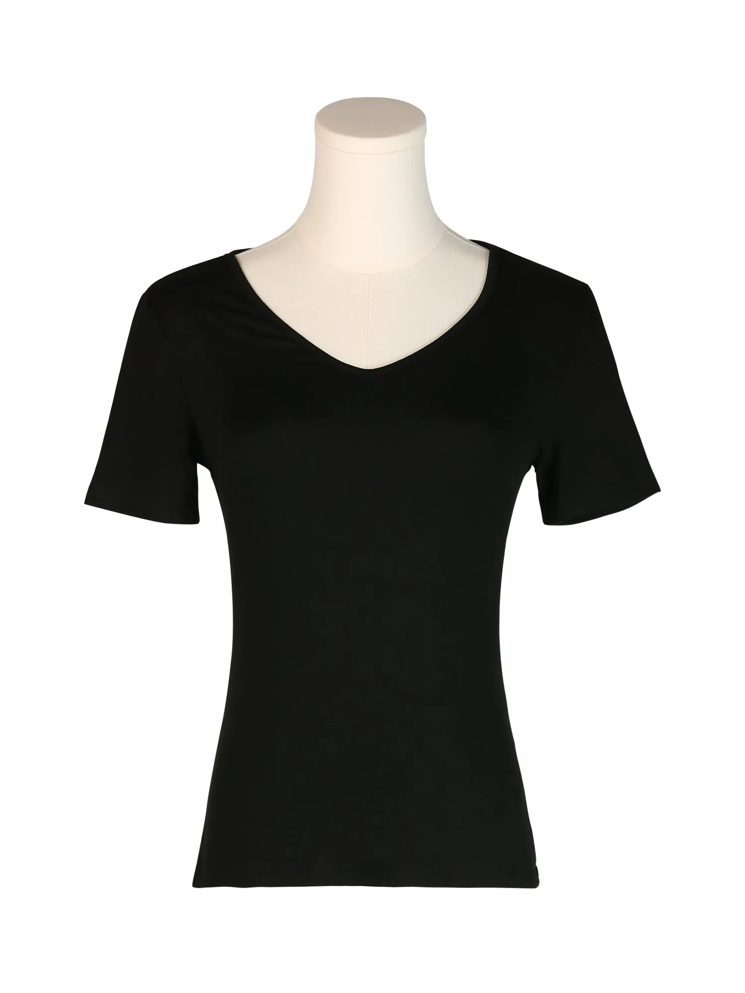 V Neck Blouse Basic Casual Solid Short Sleeve Slim Fit Tees Top sold by Allegra K product image thumbnail 2