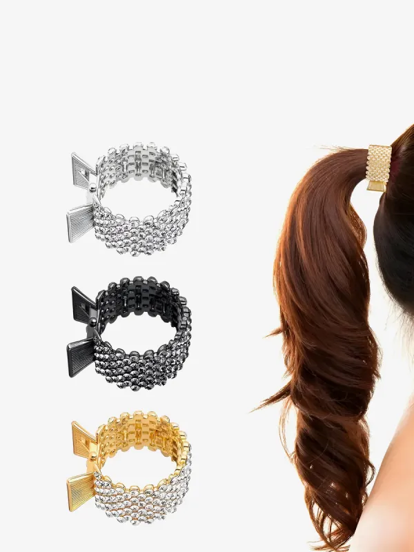 3 Packs Rhinestone Alloy Hairpin Grabber Hair Accessories Set sold by Allegra K