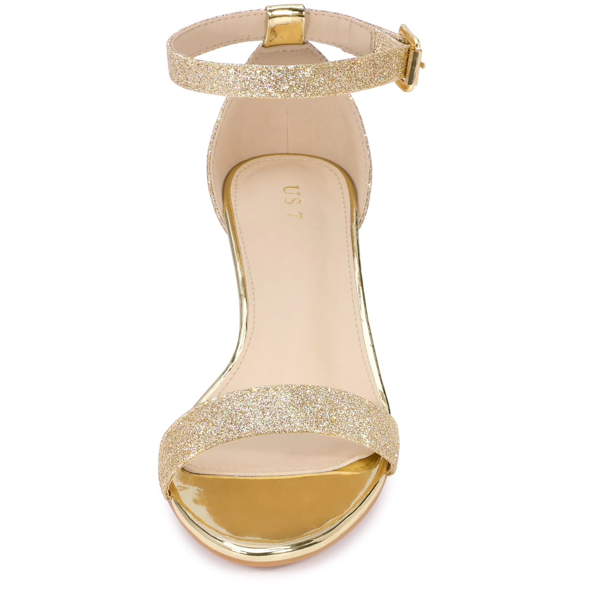 Women's Glitter Open Toe Ankle Strap Wedge Heel Sandals sold by Allegra K product image thumbnail 2