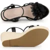 Women's Flower Platform Espadrilles Wedge Heel Sandals sold by Allegra K