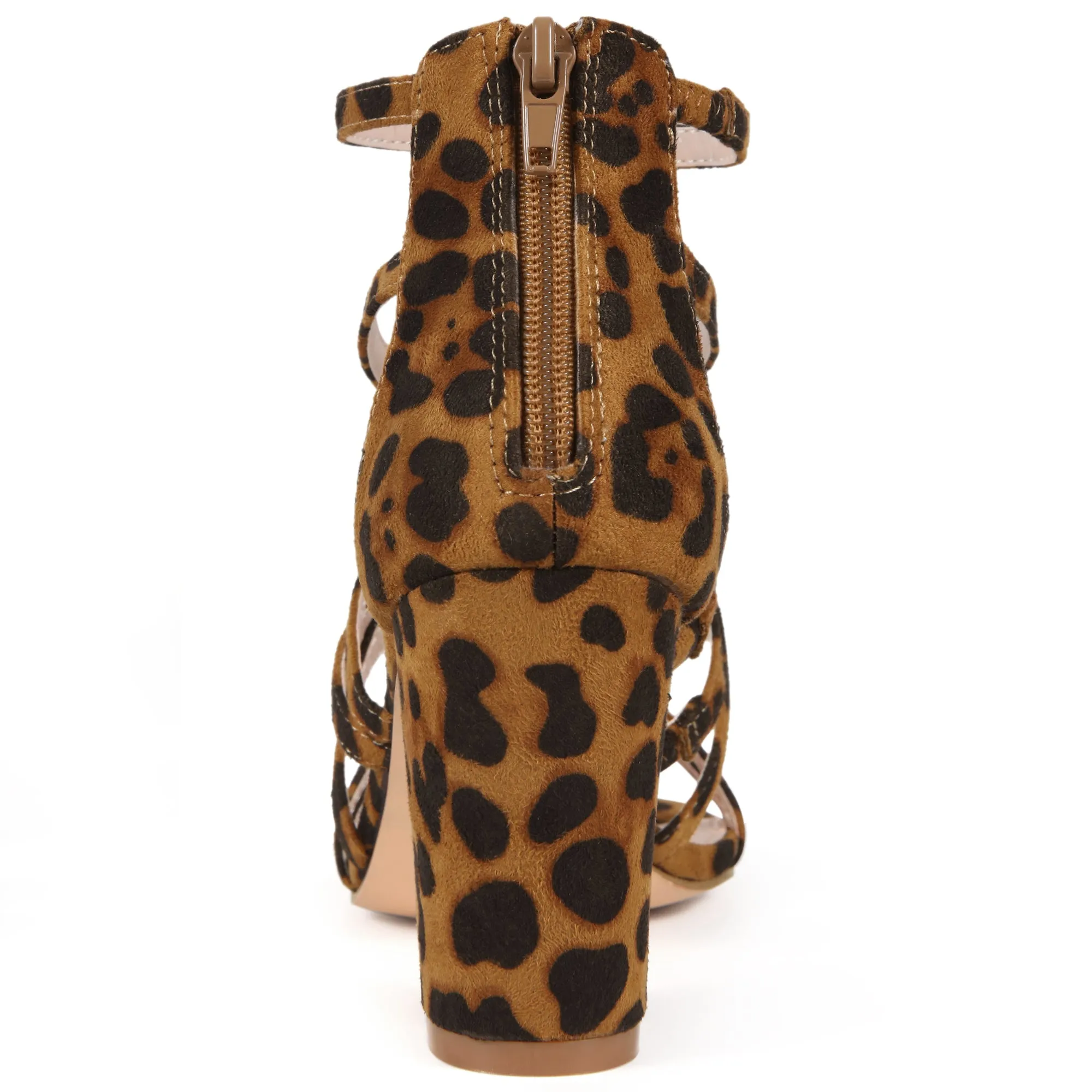 Women's Open Toe Strappy Strap Back Zip Chunky Heel Sandals sold by Allegra K product image thumbnail 3