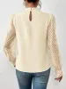 Wrinkle-Resistant Chiffon Mock Neck Sheer Long Sleeves Pleated Work & Business Blouse sold by Allegra K