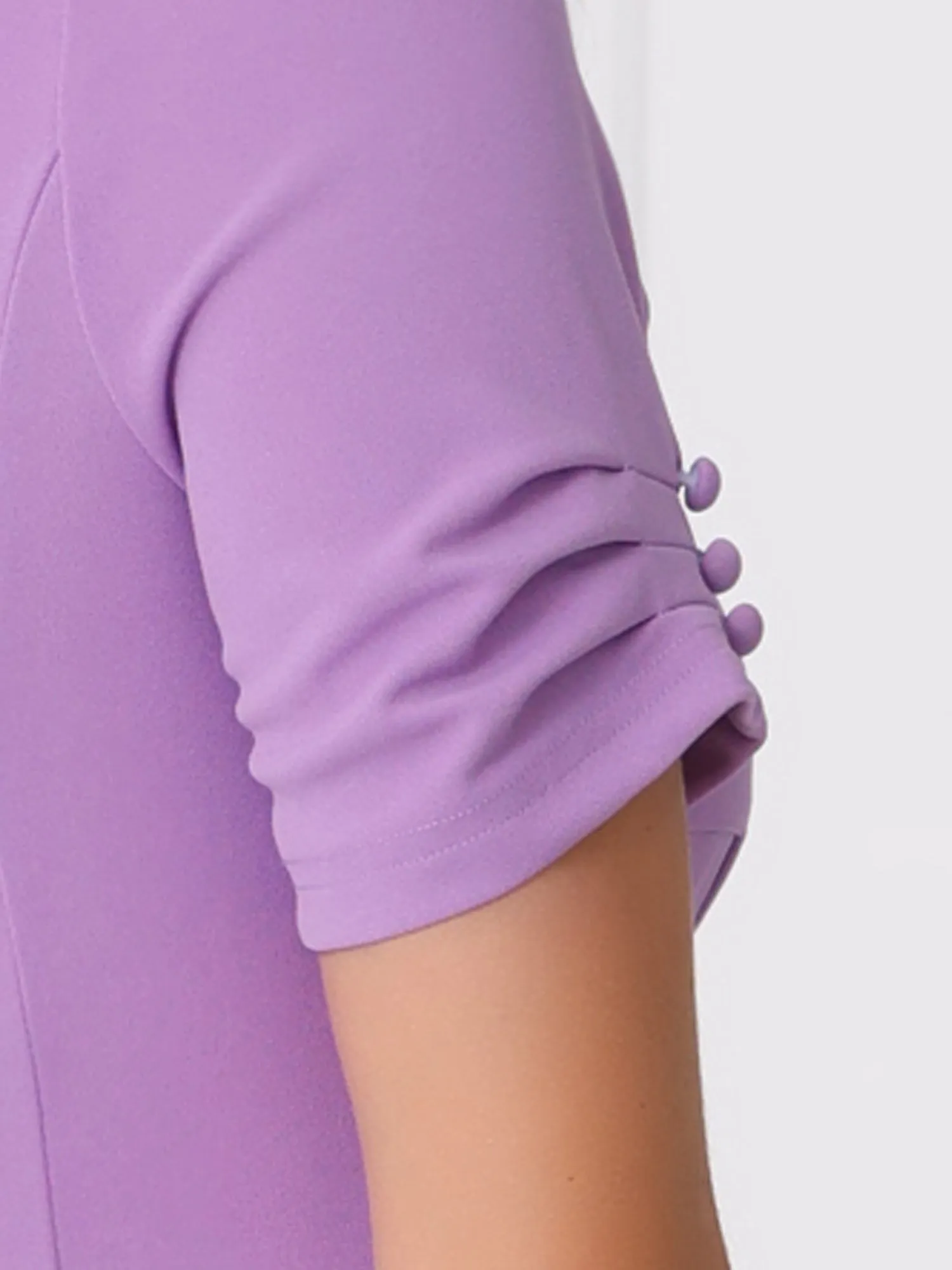 Square Neck Pleated Short Sleeve Pocketed Midi Dress sold by Allegra K product image thumbnail 4