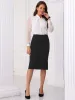 High Waist Side Slit Office Work Midi Pencil Skirt sold by Allegra K