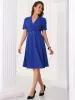 V Neck Short Sleeve Solid Color A-Line Midi Dress sold by Allegra K