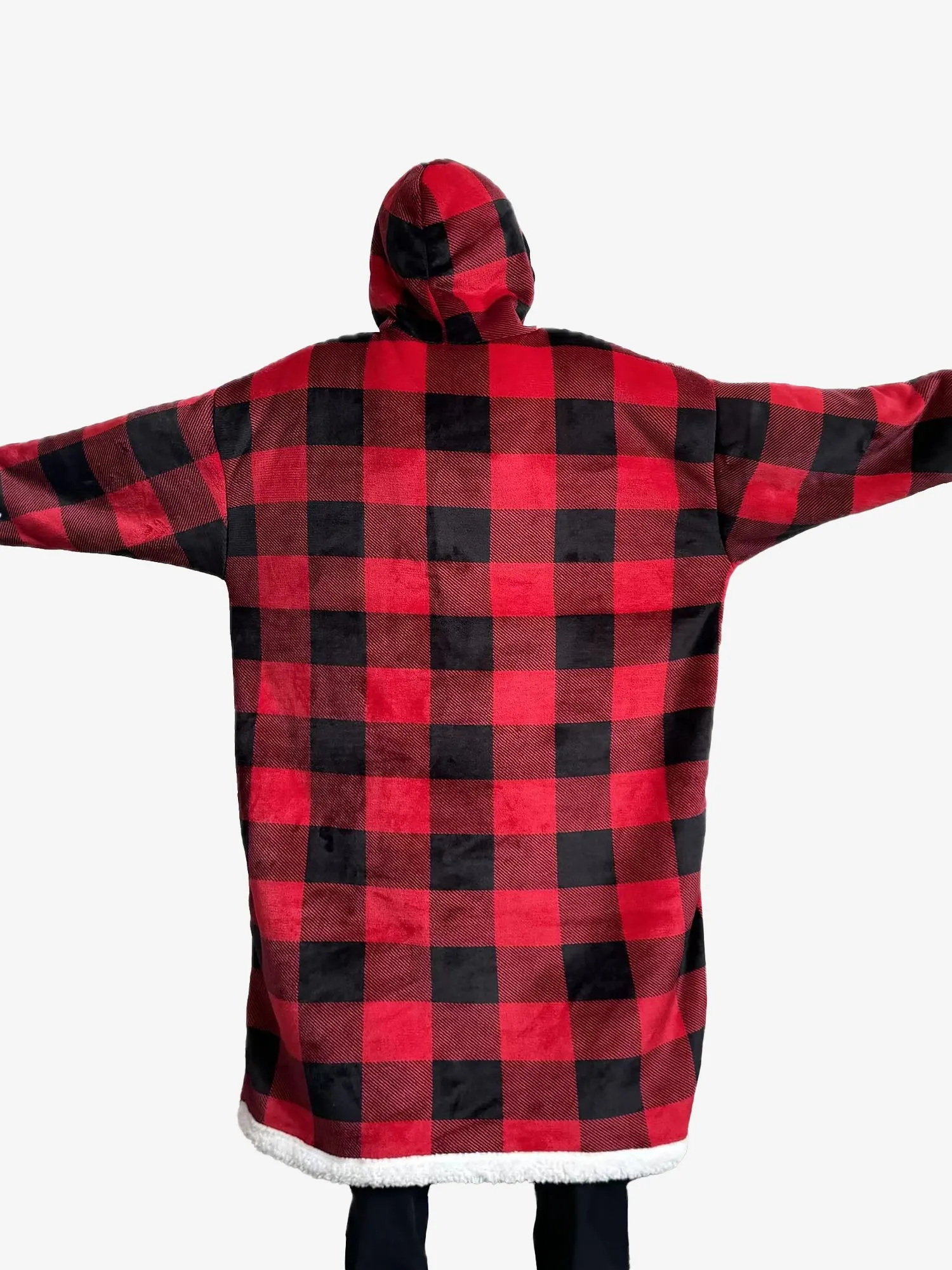 Long Sleeves Printed Pocketed Hooded Wearable Blanket sold by Allegra K product image thumbnail 4